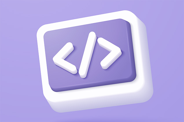 Stilisiertes Bild von spitzen Klammern, die ein HTML Tag abbilden sollen